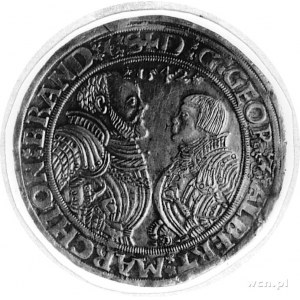 talar 1542, Aw: Popiersia Jerzego i Albrechta, u dołu d...
