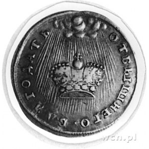 odbitka w srebrze dukata koronacyjnego 1742, Aw: Korona...