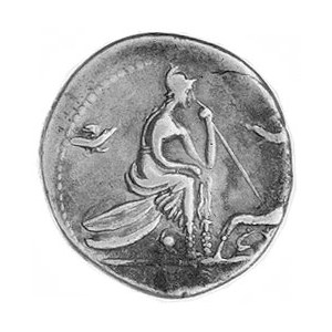 denar, 115-114 pne, Aw: Głowa Romy, za nią X, niżej nap...