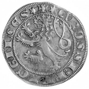 Wacław II 1300-1305, grosz praski, Aw: Korona; w otoku ...