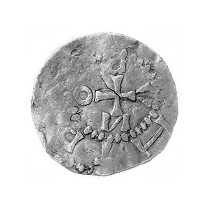 Deventer- Henryk II 1002-1014, denar, Aw: Głowa z długi...