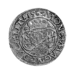 2 grosze 1565, Wilno, Aw: Popiersie w koronie i napis, ...