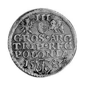 trojak 1583, Olkusz, Aw: Popiersie w koronie i napis, R...