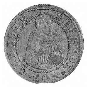 grosz 1577, Gdańsk, Aw: Półpostać Chrystusa i napis, Rw...
