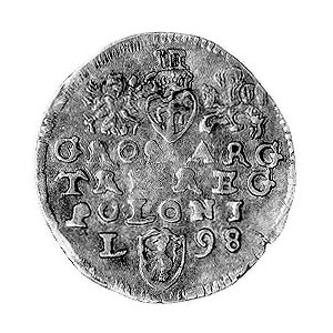 trojak 1598, Lublin, Aw: Popiersie w koronie i napis, R...