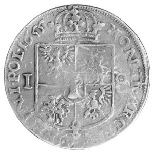 ort 1655, Kraków, Aw: Popiersie w koronie i napis, Rw: ...