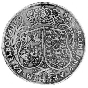 talar 1701, Drezno, Aw: Popiersie w wieńcu laurowym i n...