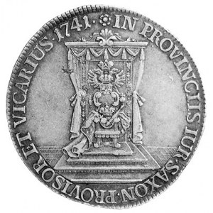 półtalar wikariacki 1741, Drezno, Aw: Król na koniu i n...