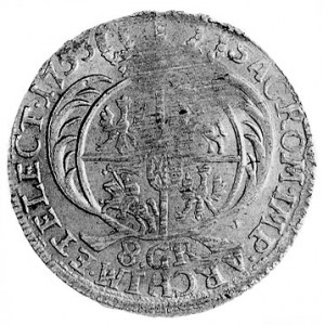 dwuzłotówka (8 groszy) 1753, Lipsk, j.w., Kop. 332 I 1c...