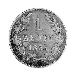 1 złoty 1835, Wiedeń, j.w., Plage 294.