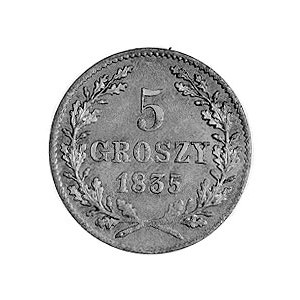 5 groszy 1835, Wiedeń, Aw: Herb Krakowa, Rw: Nominał w ...