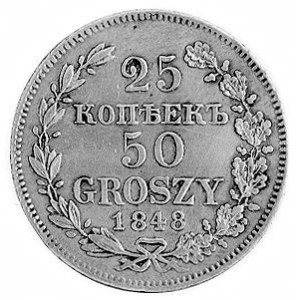 25 kopiejek=50 groszy 1848, Warszawa, j.w., Plage 387.