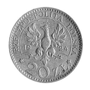 20 złotych 1924, Monogram, Parchimowicz P-162b, wybito ...