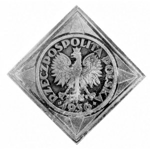 5 złotych 1936, Żaglowiec, klipa, Parchimowicz P-149a, ...