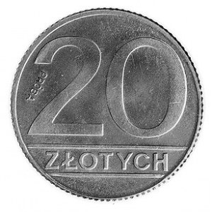 20 złotych 1989, Warszawa, jak moneta obiegowa, napis P...