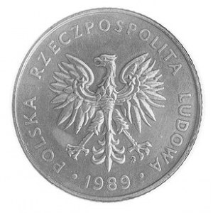 20 złotych 1989, Warszawa, jak moneta obiegowa, bez nap...