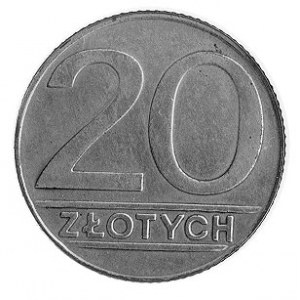 20 złotych 1989, Warszawa, jak moneta obiegowa, bez nap...