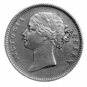 1 rupia 1840, Kompania Wschodnio-Indyjska, Aw: Głowa Wi...