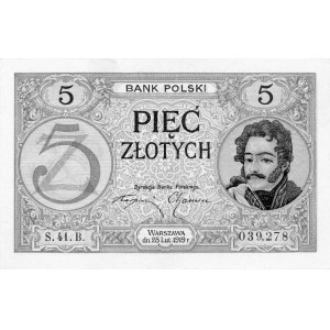 5 złotych 28.02.1919, S.41.B 039278, Pick 53