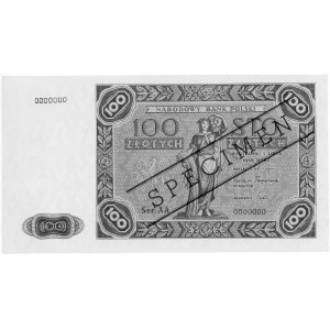 100 złotych 1.07.1948 (niebieski), ser.AA 000000; po ob...