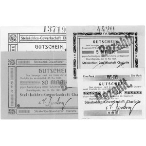 Czernica (Charlottengrube)- zestaw 1, 5, 20 i 50 marek ...
