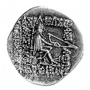 Mitradates II 123-88 pne, drachma, Aw: Popiersie z dług...