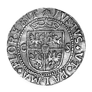 dukat 1535, Kraków, Aw: Popiersie w czepcu, koronie i n...