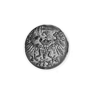 denar 1573, Gdańsk, Aw: Orzeł Prus Królewskich (ręka z ...
