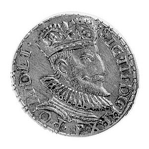 trojak 1593, Olkusz, Aw: Popiersie w koronie poniżej dz...