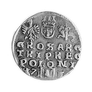 trojak 1597, Lublin, Aw: Popiersie w koronie i napis, R...
