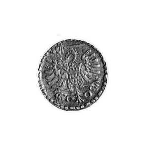 denar 1594, Gdańsk, Aw: Orzeł Prus Królewskich (ręka z ...