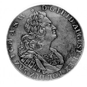 talar 1720, Drezno, Aw: Popiersie w zbroi napis, Rw: Ta...