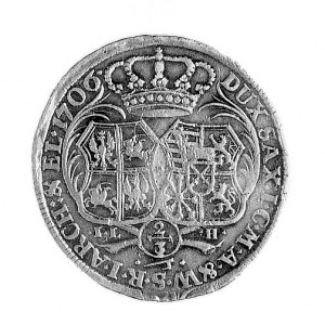 2/3 talara (Coselgulden) 1706, Drezno, Aw: Popiersie w ...