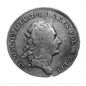 półtalar 1772, Warszawa, Aw: Głowa i napis, Rw: Tarcza ...