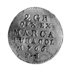 2 grosze srebrne 1766, Warszawa, Aw: Tarcza herbowa i n...