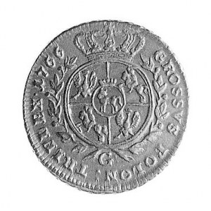 trojak 1766, Warszawa, Aw: Głowa i napis, Rw: Tarcza he...