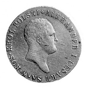 1 złoty 1818, Warszawa, Aw: Głowa i napis, Rw: Dwugłowy...