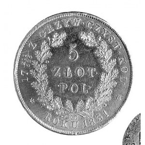5 złotych 1831, Warszawa, j.w., Plage 272, minimalnie j...