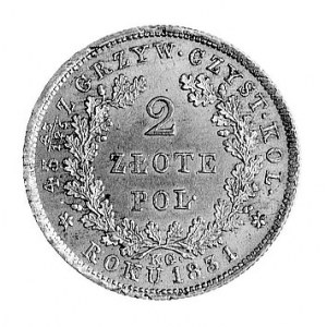 2 złote 1831, j.w., odmiana z pochwą, Plage 273, wyśmie...