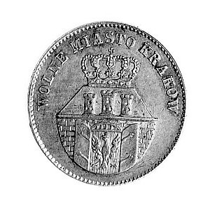1 złoty 1835, Wiedeń, Aw: Herb Krakowa i napis, Rw: Nom...