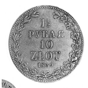 1 1/2 rubla = 10 złotych 1839, Warszawa, j.w., Plage 33...