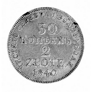 30 kopiejek = 2 złote 1840, Warszawa, j.w., Plage 379.