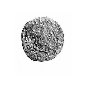 halerz (1480-1490), Aw: Litera T i napis +TESINENSIS, R...