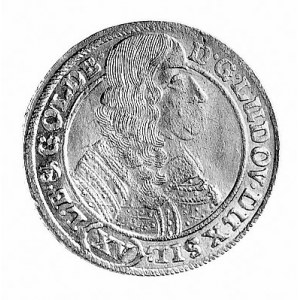 15 krajcarów 1663, Brzeg, Aw: Popiersie i napis, Rw: Or...