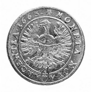 15 krajcarów 1663, Brzeg, Aw: Popiersie i napis, Rw: Or...