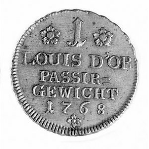 ciężarek 1 Louis d’ora 1768, Aw: Orzeł, Rw: Napis, Oldi...