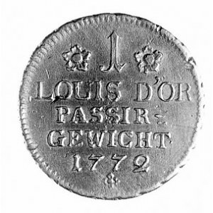 ciężarek 1 Louis d’ora 1772, j.w., Olding 500.