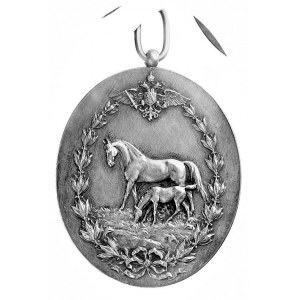 medal owalny nagrodowy za hodowlę konia autorstwa Jaune...