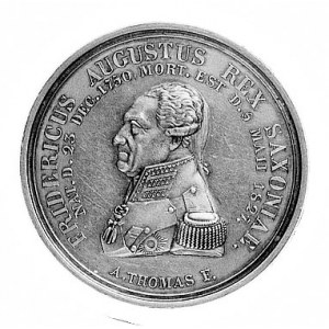 Saksonia- medal pośmiertny Fryderyka Augusta 1827 r aut...