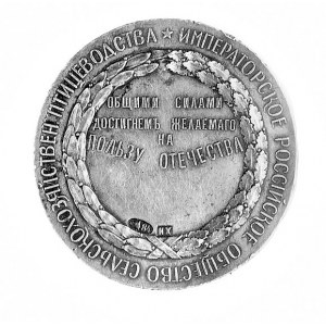 medal nagrodowy Towarzystwa Hodowli Drobiu, Aw: Stojąca...